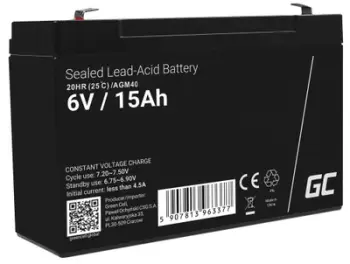 Bateri Green Cell AGM VRLA, 6V, 15Ah