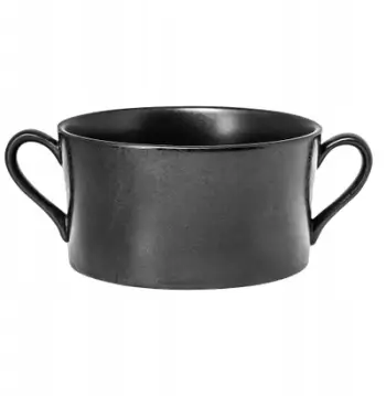 Pjatë supash me dy doreza Rak Edge, 11.85oz, porcelan, e zezë