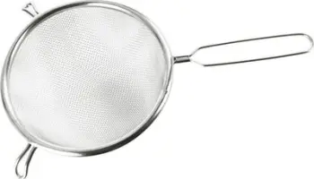 Sitë çeliku inox 25 cm, me dorezë, argjend