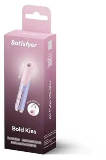 Stimulues klitorisi Satisfyer Bold Kiss Wave, me valë ajri, i rikarikueshëm, rozë lejla