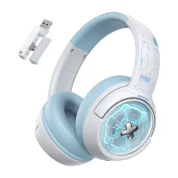 Kufje gaming ONIKUMA GT802, tri-mode wireless Bluetooth 2.4GHz, driverë 50mm, blu e bardhë