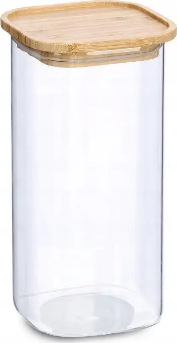 Kavanoz ruajtjeje Zeller 19492, 900ml, kapak bambuje, transparent