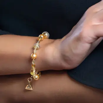 Byzylyk për femra Lampglas Beautiful Honey Bee Pearl BDP3, i artë