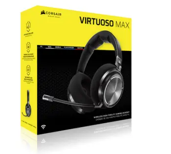 Kufje gaming CORSAIR VIRTUOSO MAX, wireless, Dolby Atmos, Carbon