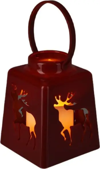 Llambë dekorative ADVENT Lantern Roraty, LED, 13 cm, me kohëmatës, e kuqe