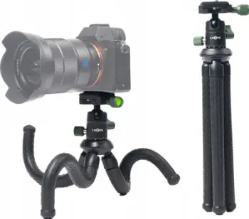 Tripod për kamera C ROPE CRP CPD BLK, fleksibël, kokë sferike 360°, i zi