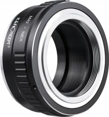 Adapter objektivi K&amp;F Concept KF06.067, M42 në Sony E NEX, metalik