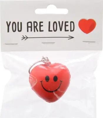 Varëse çelësash gome antistres Heart WA3944, formë zemre, e kuqe