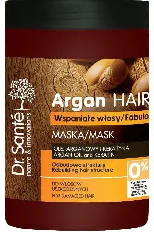 Maskë flokësh Dr. Santé Argan Oil and Keratin, krem për flokë të dëmtuar, 1L