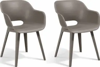 Karrige kopshti Keter Akola, set 2 copë, plastike rezistente, cappuccino