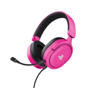 Kufje gaming Trust GXT 498P Forta, me kabllo, për PS5, rozë