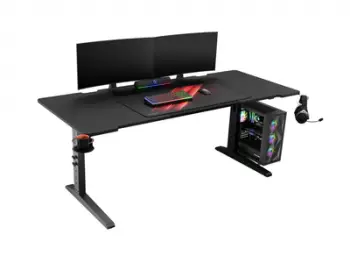 Tavolinë gaming Genesis Holm Modular 180, 180cm, ndriçim RGB, e zezë