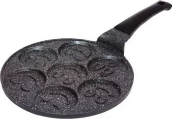 Tigan për petulla dhe vezë Smile, 26cm, veshje keramike mermeri, i zi
