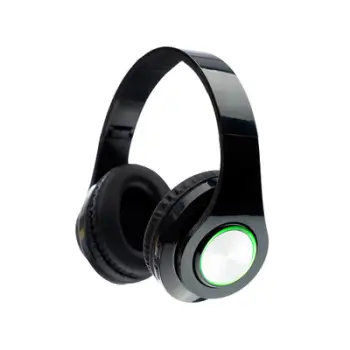 Kufje wireless Spacer Crystal RGB, Bluetooth 5, me mikrofon, të zeza