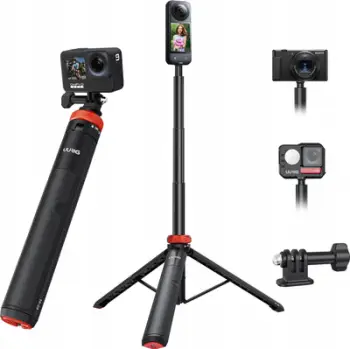 Tripod dhe selfie stick ULANZI U-TP-03, 127cm, për kamera action dhe kompakte, i zi portokalli