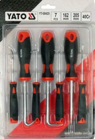 Set grepa me dorezë Yato YT, 7 copë, çelik 40Cr, dorezë ergonomike