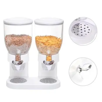 Dispenser dyfishtë për drithëra / snacks 2L, e bardhë. Unimks