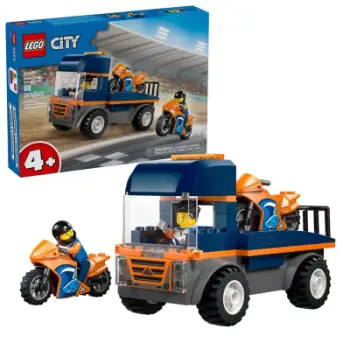 Set konstruktues LEGO City Motorcycle Transporter 60491, 88 pjesë, 4+, shumëngjyrësh