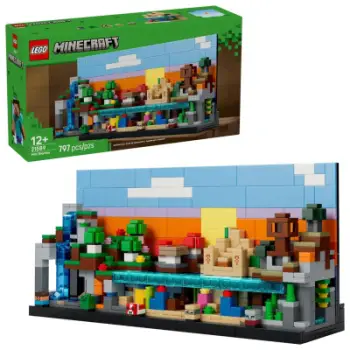 Lodra ndërtimi LEGO Minecraft Mini Biomes 21589, 797 pjesë, për fëmijë 12+