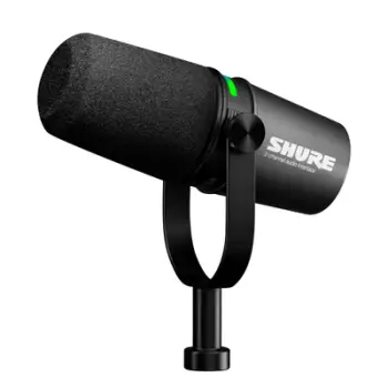 Mikrofon Shure MV7i Smart, dinamik, USB C dhe XLR, i zi