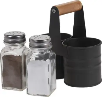 Set kripore dhe piperosje Excellent Houseware, 2 copë, me mbajtëse metalike, transparent
