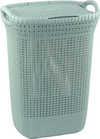 Shportë rrobash Curver Knit Laundry Basket, 57L, gri blu