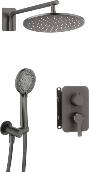 Set dushi i fshehur Deante Arnika, termostatik, 3 rryma, titanium
