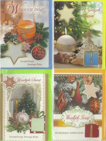 Kartolinë Krishtlindjeje Top Graphic B6, set 4 copë, dizajn sekular