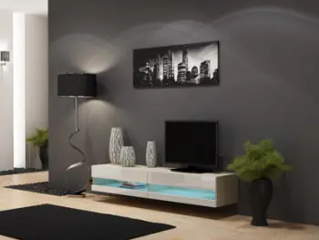 Komoda TV Cama RTVVIGO180N, 180cm, 2 rafte, sonoma me të bardhë