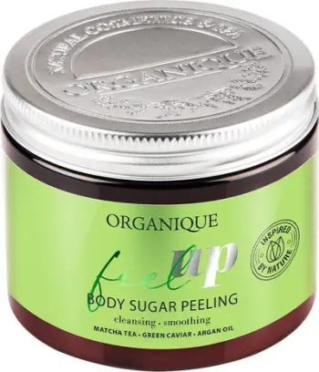 Skrab trupi Organique Feel Up, me sheqer, vegan, 200ml