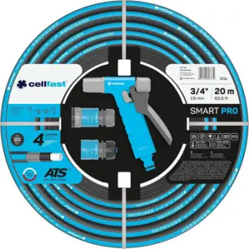 Set ujitjeje Cellfast Smart Pro ATS, zorrë 20m 3/4", 4 shtresa, blu