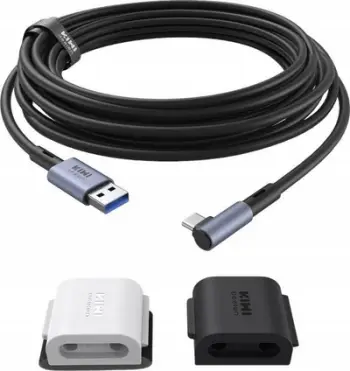 Kabllo VR KIWI design QL105, 5 m, USB 3.0 në USB-C, e zezë