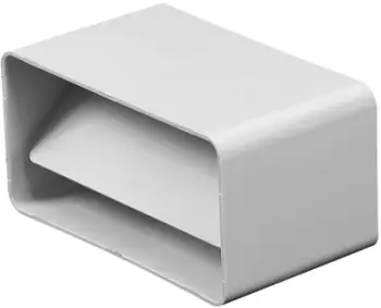 Përshtatës ventilimi Vents KP75-22, kanal i rrafshët 75x150mm, valvul njëkahëshe, i bardhë