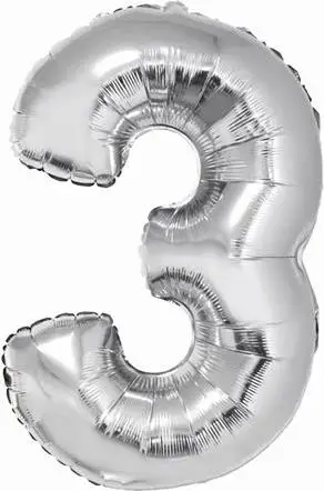 Balonë folie Balnek, numri 3, 92 cm, argjend