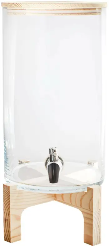 Dispenzer pije Verlo Tube, 6L, qelq, dru natyral