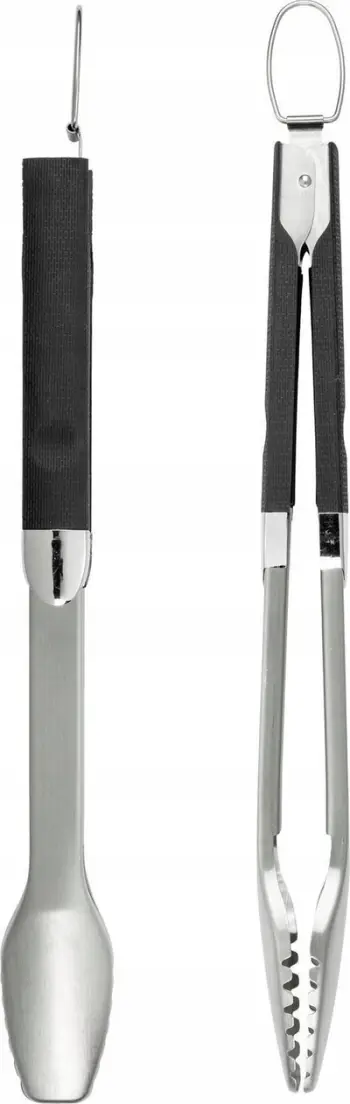 Set aksesorësh për grill Maximex, lugë dhe pincë 45cm, çelik inox, me doreza të zeza
