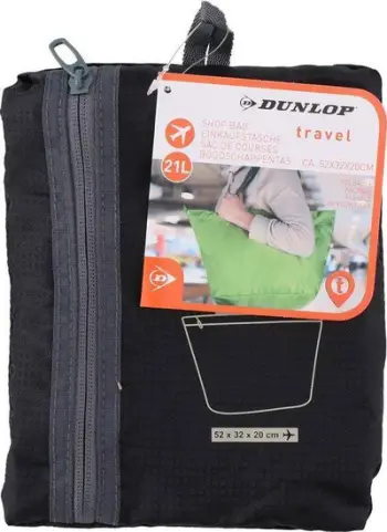 Çantë blerjesh Dunlop Foldable Shopping Bag, 21L, palosëse, e zezë