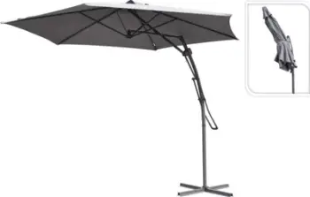 Çadër dielli ProGarden Ambiance Push-up Cantilever, 300cm, krah anësor, gri