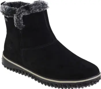 Çizme dimërore femrash Rieker Z4266-00, lëkurë dhe suede, me push të brendshëm, të zeza