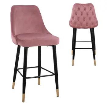Karrige bar Serenity HM8519.02, velvet, kornizë metalike, rozë dusty