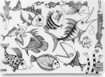 Bordë ngjyrosëse e ripërdorshme FunnyMats Fish, silikon, 48 x 33.5 cm, shumëngjyrëshe