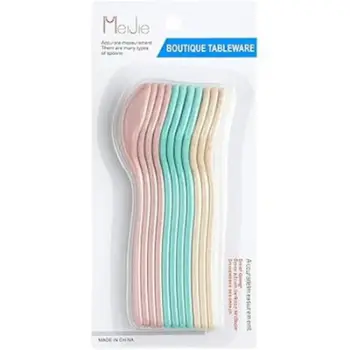 Lugë plastike shumëngjyrëshe (set 12 copë). UNIMIKS