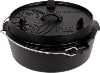Tenxhere gize Petromax Dutch Oven, 5.5L, kapak tigan, e zezë