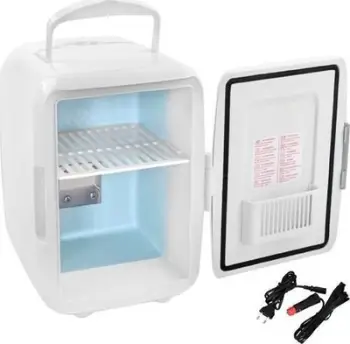 Mini frigorifer portativ 4L, ftohje dhe ngrohje, 12V dhe 220V, i bardhë