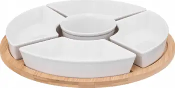 Set meze Secret De Gourmet, bambu 27cm, 6 pjesë, e bardhë
