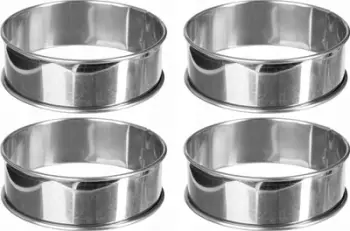 Set unaza tartesh 5five Simply Smart, 4 copë, 9cm, çelik inox, argjendtë
