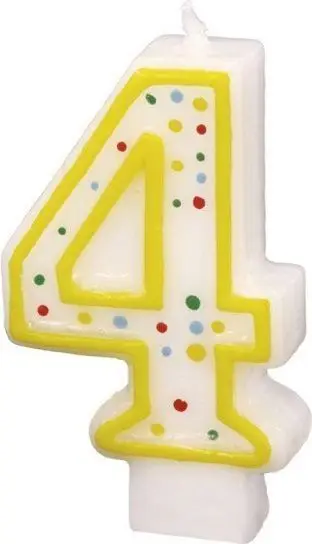 Qirinj torte numër 4, 7cm, shumëngjyrësh