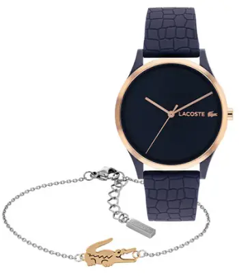 Set Lacoste Crocodile 2070020 Orë dore për femra + Byzlyk