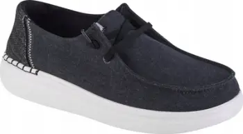 Këpucë casual Hey Dude Wendy Rise, platformë e ngritur, taban UltraLIGHT, ngjyrë gri e errët