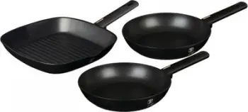 Set tiganësh Berlinger Haus Monaco Titan, 3 copa, 28cm, i zi